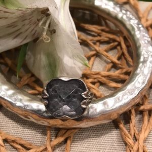 Silpada.925 Sterling Silver ring -grey look stone